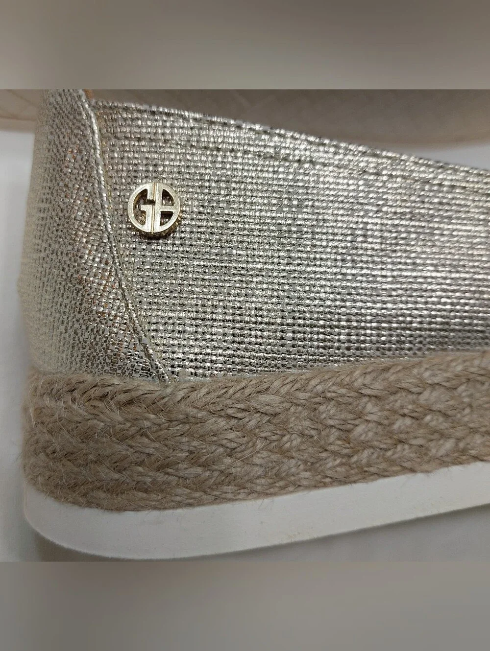 Giani Bernini Gold Metallic Slip-On Espadrilles